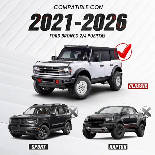 Vista 2 de para Ford Bronco Placa de Deslizamiento Frontal de Acero al Carbono Cubierta de Parachoques Compatible con Ford Bronco 2/4 Puertas 2021 2022 2023
