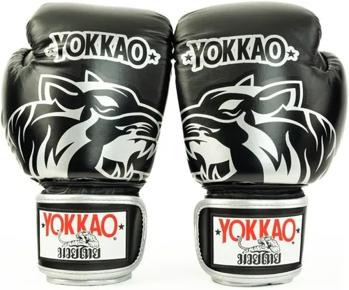 Vista 4 de YOKKAO Guantes de boxeo Muay Thai transpirables de diseño Guantes de entrenamiento y combate de cuero premium para hombres y mujeres Guantes