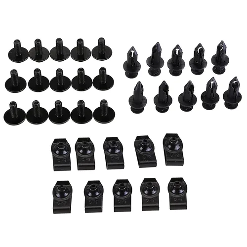 Vista 6 de 35 pernos para el cuerpo y clips de tuerca en U, 35 piezas de parachoques para parachoques de parachoques, clips de retención de automóvil