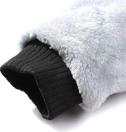 Vista 5 de ZITY - Sudadera de invierno con capucha y cremallera para hombre, chaqueta abrigada de vellón, con forro de Sherpa