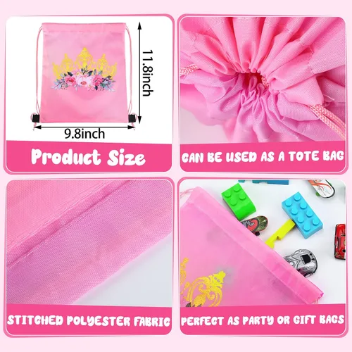 Vista 25 de Sweetude 24 bolsas de regalo de fiesta Let's Glow con cordón, decoración para niñas, niños, cumpleaños, bodas, fiestas