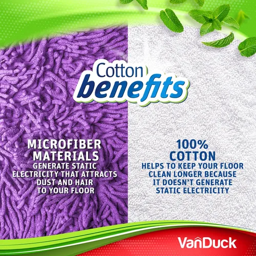 Vista 9 de VanDuck - Almohadillas reutilizables 100% algodón para barredora Swiffer (2 unidades)