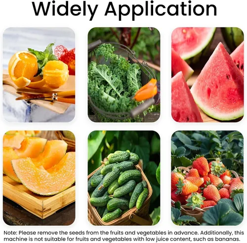 Vista 6 de Exprimidor comercial de verduras y frutas, separado automático de jugo y residuos, prensa de jugo resistente con varilla de empuje, exprimidor