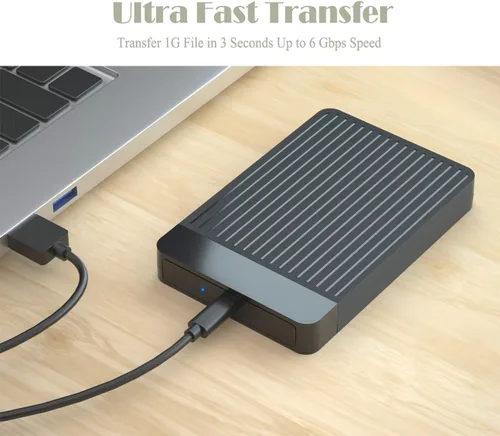 Vista 4 de Disco duro externo portátil ultradelgado de 120 GB, USB 3.1 tipo C, HDD, para PC, Mac, portátil, PS4, Xbox One