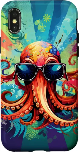 Vista 5 de iPhone 11 Pro That's One Cool Pultopus Pulpo colorido con funda para gafas de sol