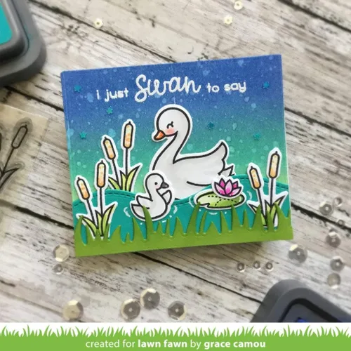 Vista 7 de Lawn Fawn Swan Soiree - Juego de sellos transparentes de 4 x 6 pulgadas y juego de troqueles personalizados a juego (LF2219, LF2220), paquete de 2