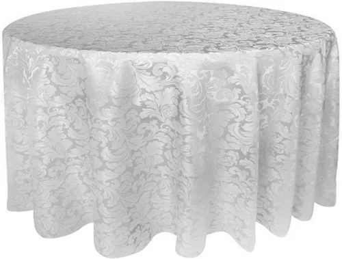 Vista 10 de Tektrum Mantel redondo de damasco jacquard de 90 pulgadas, resistente al agua, a prueba de derrames, resistente a las manchas, sin arrugas, ideal