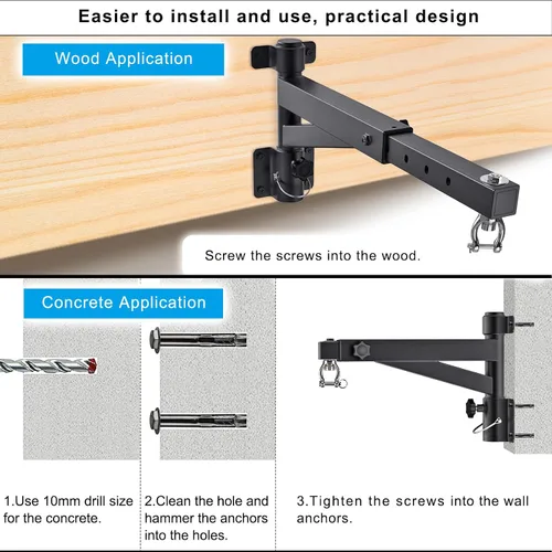 Vista 7 de Kipika Soporte de pared para bolsa pesada, soporte de bolsa de boxeo resistente para entrenamiento en interiores, gimnasio en casa, soporte