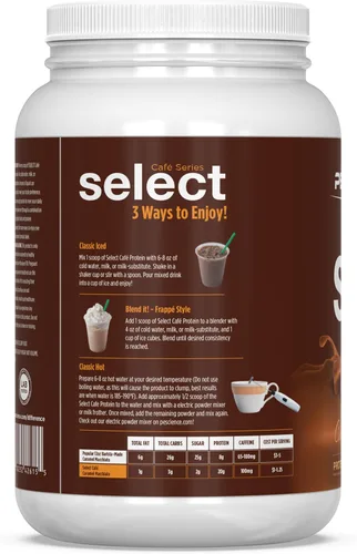 Vista 7 de PEScience Select Cafe Protein Coffee - Polvo con sabor a café, 100 mg de cafeína, 0.71 onzas de proteína helada, café en polvo o crema - Caramel