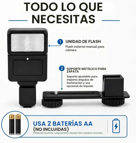 Vista 10 de Tronixpro Flash de cámara digital con soporte de zapata para cámaras y videocámaras Sony, Nikon, Canon, Pentax, Olympus y más