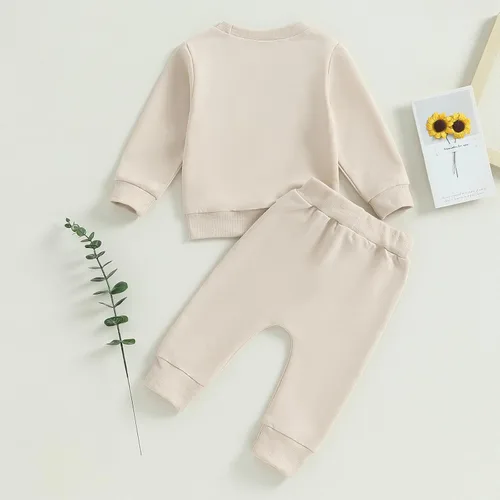 Vista 8 de YINGISFITM Conjunto de sudadera con estampado para bebé y niña, sudadera larga para otoño e invierno