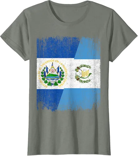 Vista 14 de Camiseta Half El Salvador Bandera de Guatemala con raíces guatemaltecas