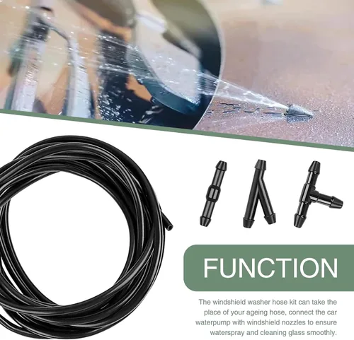 Vista 6 de Kit de 30 mangueras para limpiaparabrisas de automóvil, manguera flexible de 13.1 pies + 30 conectores de manguera tipo I tipo Y, conector