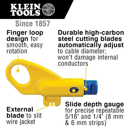 Vista 6 de Klein Tools Kit de probador de cables con pelacables, engarzador, herramientas de corte y enchufes de datos RJ45