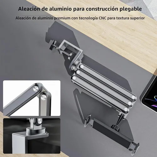 Vista 2 de KU XIU Soporte plegable de la tableta del escritorio de la aleación de Gris