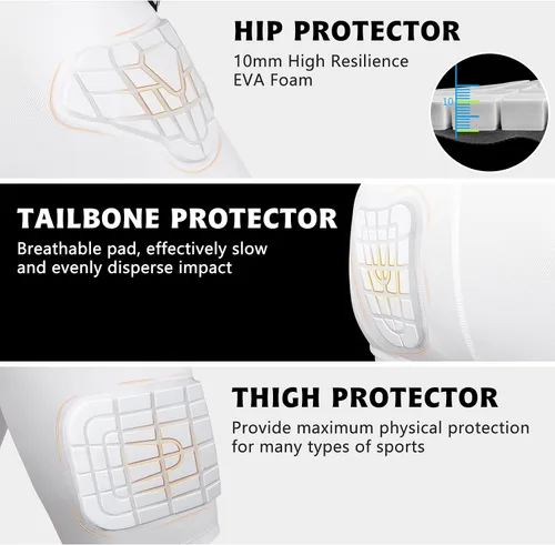 Vista 3 de Faja de fútbol corta acolchada de compresión para hombre con almohadillas, cadera, muslo, trasero, coxis, pantalones protectores para jóvenes