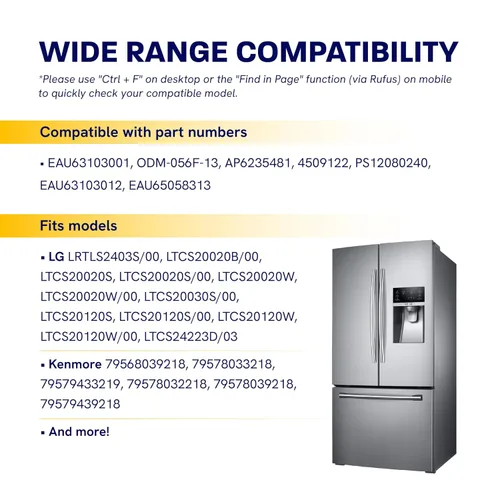 Vista 5 de Motor de ventilador evaporador de refrigerador EAU65058313 EAU63103001 de Canamax - Compatible con LG Kenmore Freezer - Reemplaza ODM-056F-13