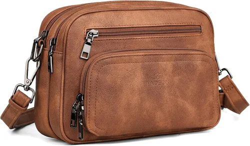 Vista 3 de FADEON Bolsos cruzados para mujer y mochila para laptop Colección Marrón