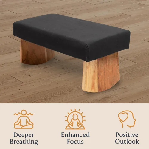 Vista 6 de Banco de meditación- madera de acacia, Rojo