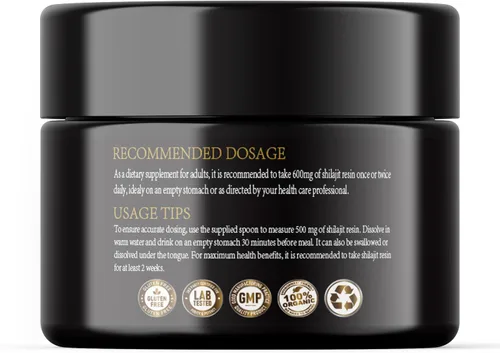 Vista 9 de Shilajit - Resina del Himalaya – Shilajit 100% puro de grado dorado con ácido fúlvico y más de 85 oligoelementos complejos para energía y apoyo