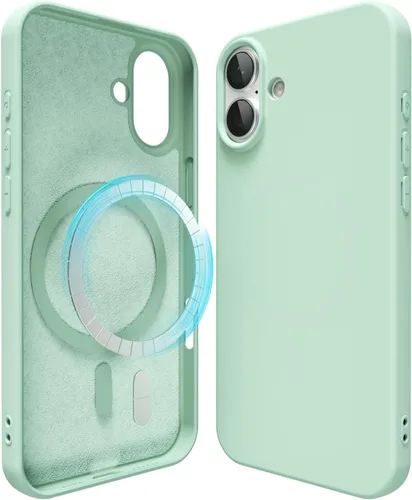 Vista 59 de oakxco Funda de silicona para iPhone 12 Pro Max, magnética, compatible con carga inalámbrica Magsafe, cubierta protectora de goma suave y delgada
