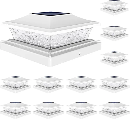 Vista 9 de VOLISUN - Faroles solares para postes de 4x4/6x6, para cercas de madera/vinilo, para patio/jardín, blanco cálido con 2 modos de iluminación
