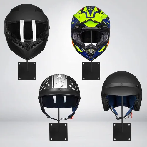 Vista 3 de ILM Paquete de 2 soportes para casco, gancho para colgar en pared, accesorios de motocicleta Negro