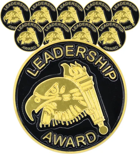 Vista 7 de SHOP AWARDS AND GIFTS Leadership Award Lapel Pins for Students Appreciation Reward School Employee Recognition, Poly Bagged, 3/4 Inch