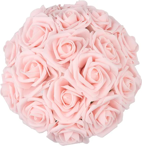Vista 16 de 25 piezas Flores Artificiales, Rosas de Espuma Artificiales de Tacto Real Decoración Bricolaje para Boda Dama de Honor Ramo Nupcial Centros de Mesa