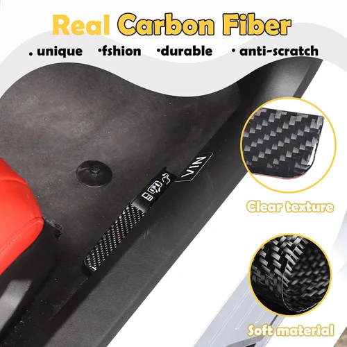 Vista 3 de Adhesivo de interruptor de cerradura de puerta de emergencia de fibra de carbono 3D suave Compatible con Corvette C8 Stingray Z06 Z51 2020 2021 2022
