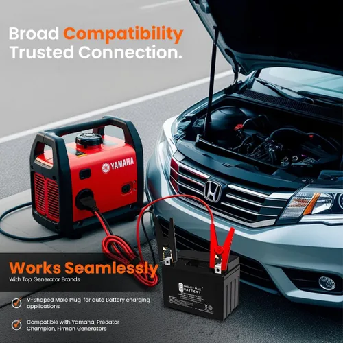 Vista 4 de Journeyman-Pro Cables de carga de batería de CC tipo V compatibles con generador 14AWG 15A 12VCC, abrazaderas de cocodrilo aisladas, cable de 12
