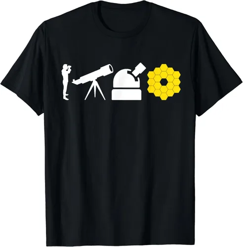 Vista 2 de Evolution Of Astronomy Telescopes James Webb Space Telescope - Camiseta, Negro, S