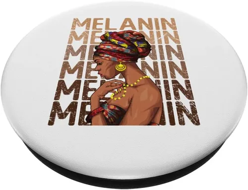 Vista 2 de Black Strong Women Afro Love Melanin African American PopSockets Adhesive PopGrip
