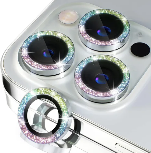 Vista 47 de Misea Compatible con iPhone 16 Pro/iPhone 16 Pro Max, protector de lente de cámara de vidrio templado Ultra-HD, protector de pantalla de anillo Negro