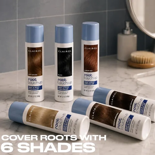 Vista 10 de Clairol Spray para colorear el cabello para retoque de raíz, marrón oscuro