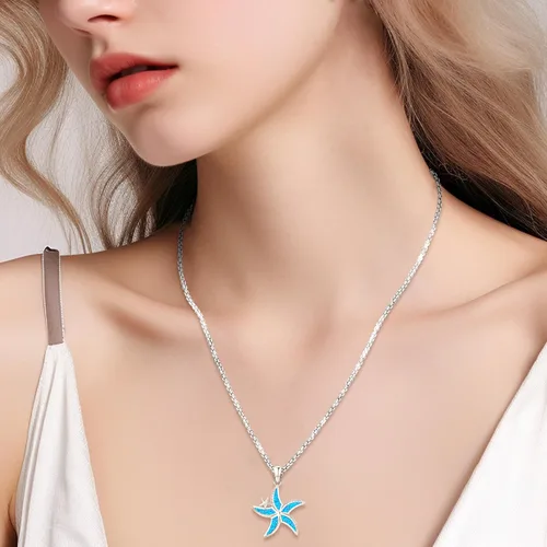 Vista 5 de LOOVE Collar de plata de ley con diseño de gato, búho, delfín, tortuga, piedra lunar, concha de abulón, ópalo de cristal, lindos animales, regalo