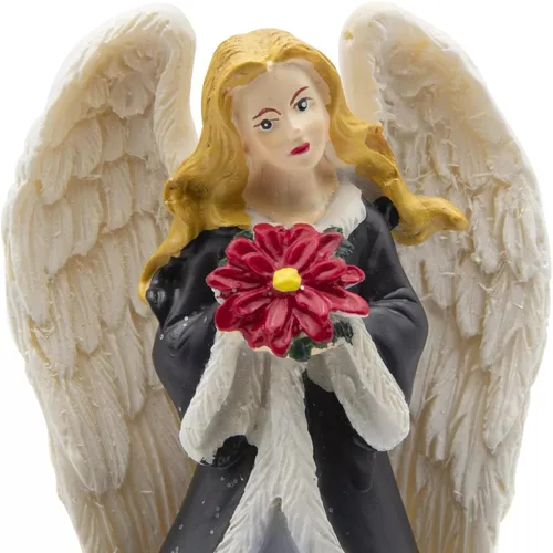 Vista 5 de Joyful Moments - Figura de ángel de 5 pulgadas con pedestal iluminado que cambia