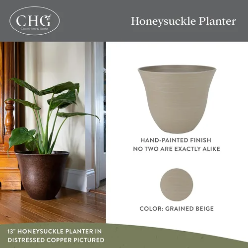 Vista 2 de Classic Home and Garden - Macetas de Resina Honeysuckle - Macetas Ligeras para Plantas de Interior y Exterior - Macetas de Plástico Resistentes a