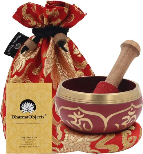 Vista 10 de DharmaObjects Yoga Meditación Buda Cantando Tazón Cojín Mallet Llevar Bolsa Set Regalo