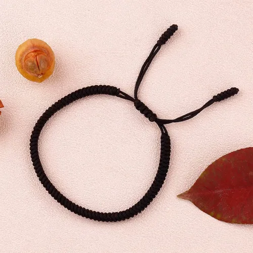 Vista 34 de Pulseras tibetanas hechas a mano con cuerda roja para él y ella, pulsera de la amistad, pulsera de la amistad, hilo negro y rojo para protección