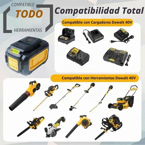 Vista 4 de FSKE 5000mAh Reemplazo para batería Dewalt 40V DCB404 DCB406 DCB407 Tiempo de funcionamiento 1.5 veces más largo compatible con herramientas
