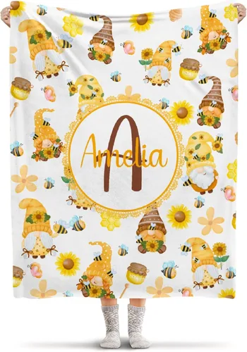 Vista 14 de Manta de franela ligera de abeja, regalos para niñas y mujeres en todas las estaciones, manta para cama, sofá, 30 x 40 pulgadas, para bebé/mascotas