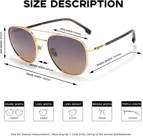Vista 6 de Retro Round Sunglasses for Women Men UV400 Polarized Vintage Classic Small Circle Style 4921145