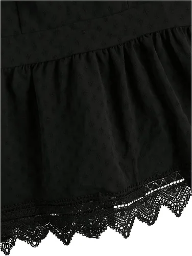 Vista 3 de SweatyRocks Blusa peplum de encaje con volantes y espalda descubierta para mujer