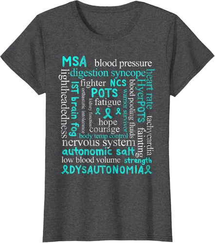 Vista 3 de Autonomic Disorders Teal Ribbon Camiseta para pacientes