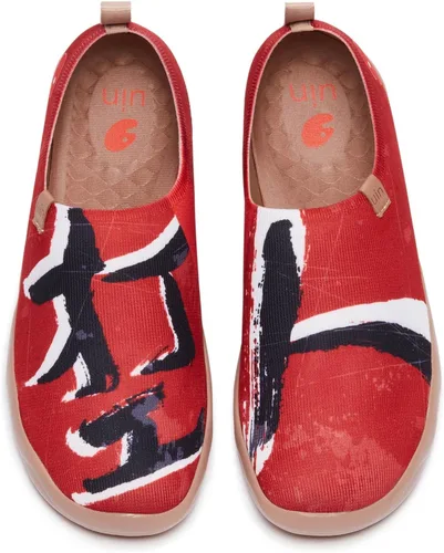 Vista 79 de UIN Zapatos de viaje para caminar para hombre, sin cordones, de lona, informales, ligeros, cómodos y modernos, diseño de perritos felices Ahhhhh
