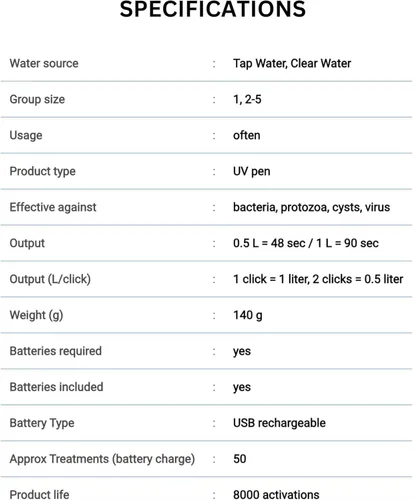 Vista 10 de SteriPen Purificador de agua ultra UV, recargable por USB