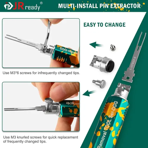 Vista 5 de JRready ST5347 - Kit de herramientas extractor de pines mejorado con 2 asas de almacenamiento y 26 puntas de repuesto, kit de herramientas