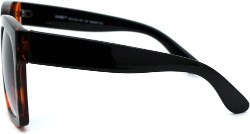 Vista 6 de Gafas de sol de plástico grueso con borde de cuernos de gran tamaño XXL para mujer