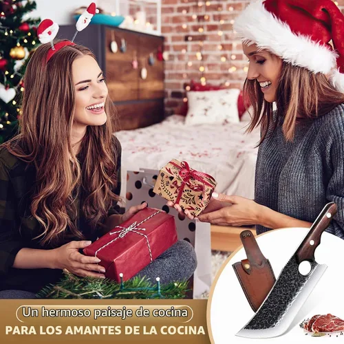 Vista 6 de DRGSKL Cuchillo de carnicero forjado a mano con funda de cinturón y caja